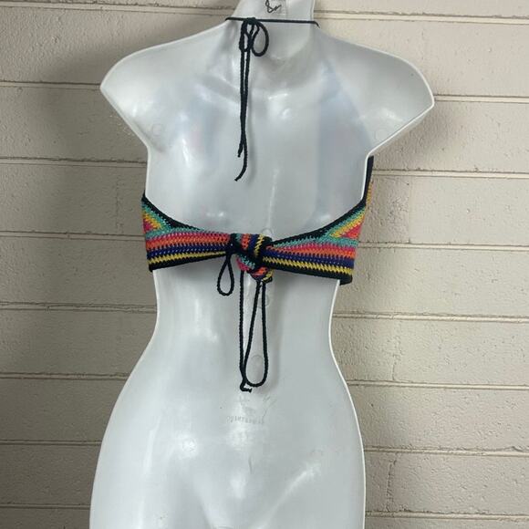 Rainbow Open Knit Halter Top size S - Picture 3 of 8
